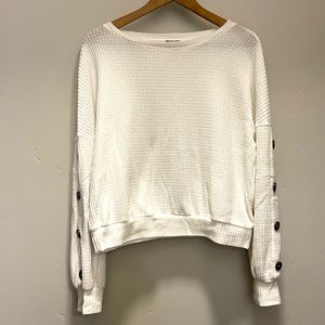 White Knit Long Sleeve Sweater